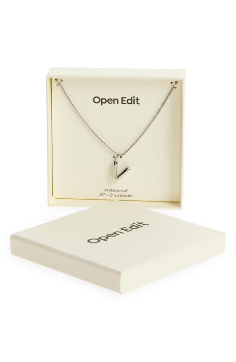 Waterproof Bubble Initial Pendant Necklace