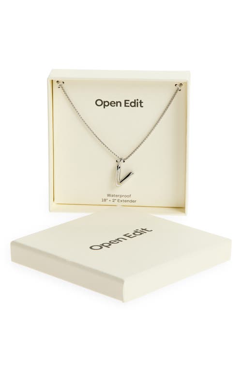 Open Edit Waterproof Bubble Initial Pendant Necklace
