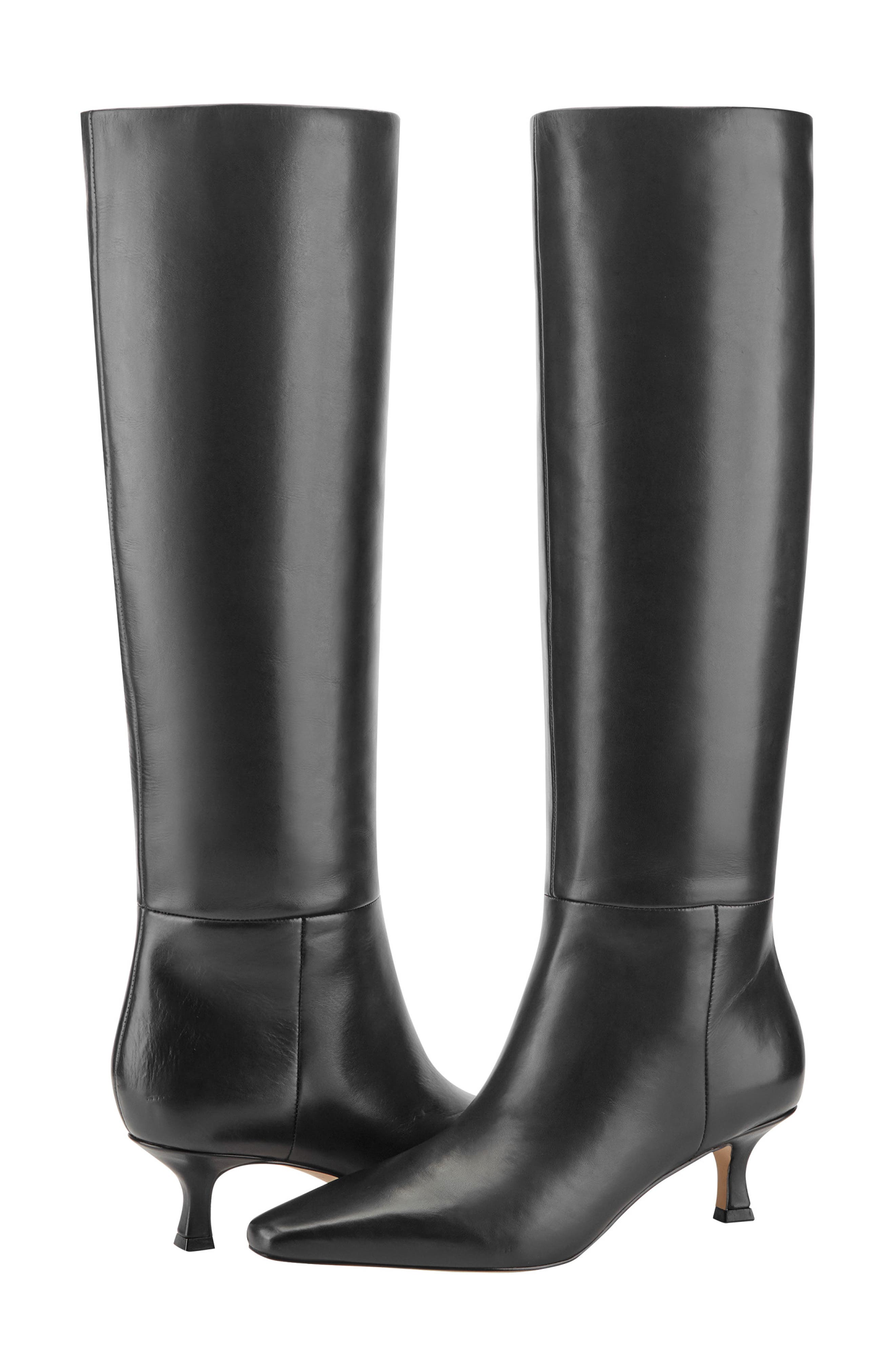 Kaisley Knee High Boot, Alternate, color, BLACK LEATHER