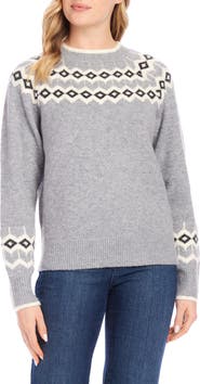 Karen Kane Fair Isle Jacquard Sweater