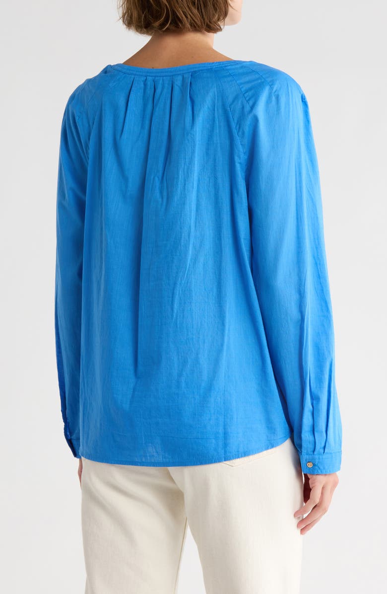 Tommy Bahama Sedona Sun Split Neck Long Sleeve Cotton Top, Alternate, color, Palace Blue