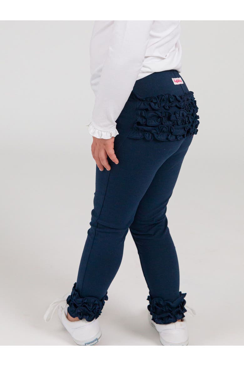 Toddler Girls Ruffle Leggings with Signature Rear Ruffles, Alternate, color, Dark Navy
