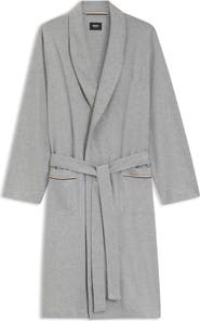 BOSS Shawl Collar Knit Cotton Robe
