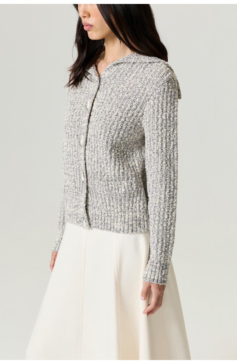 Nocturne Textured Knit Cardigan, Alternate, color, Grey