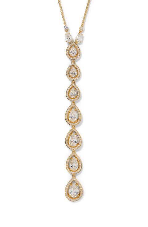 Radiant Pear Cubic Zirconia Y-Necklace