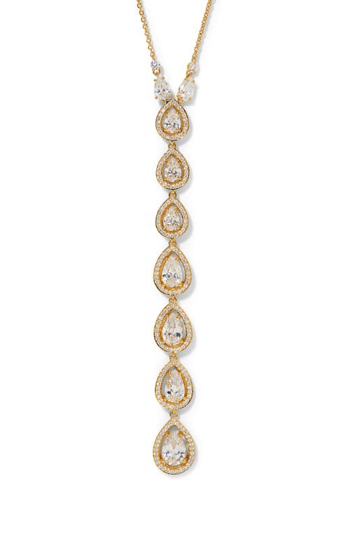 Nadri Radiant Pear Cubic Zirconia Y-necklace In Gold