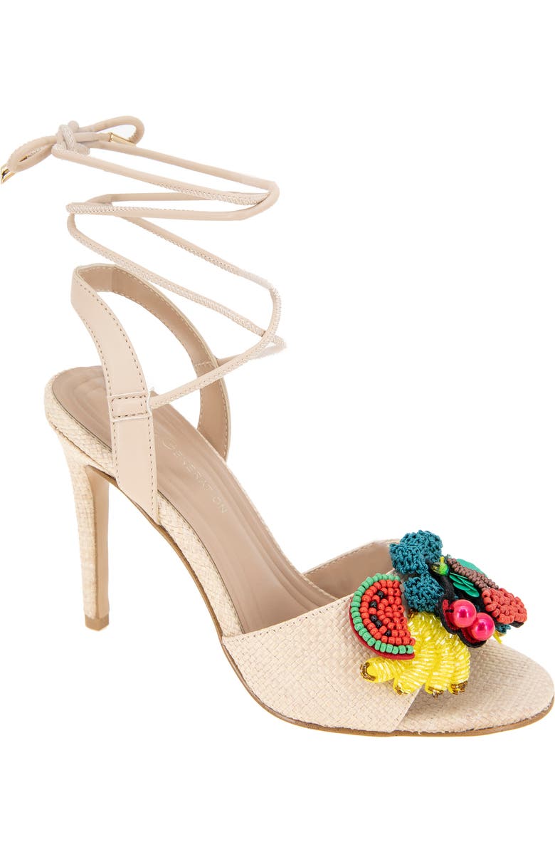 BCBGeneration Journe Ankle Wrap Sandal, Main, color, Natural