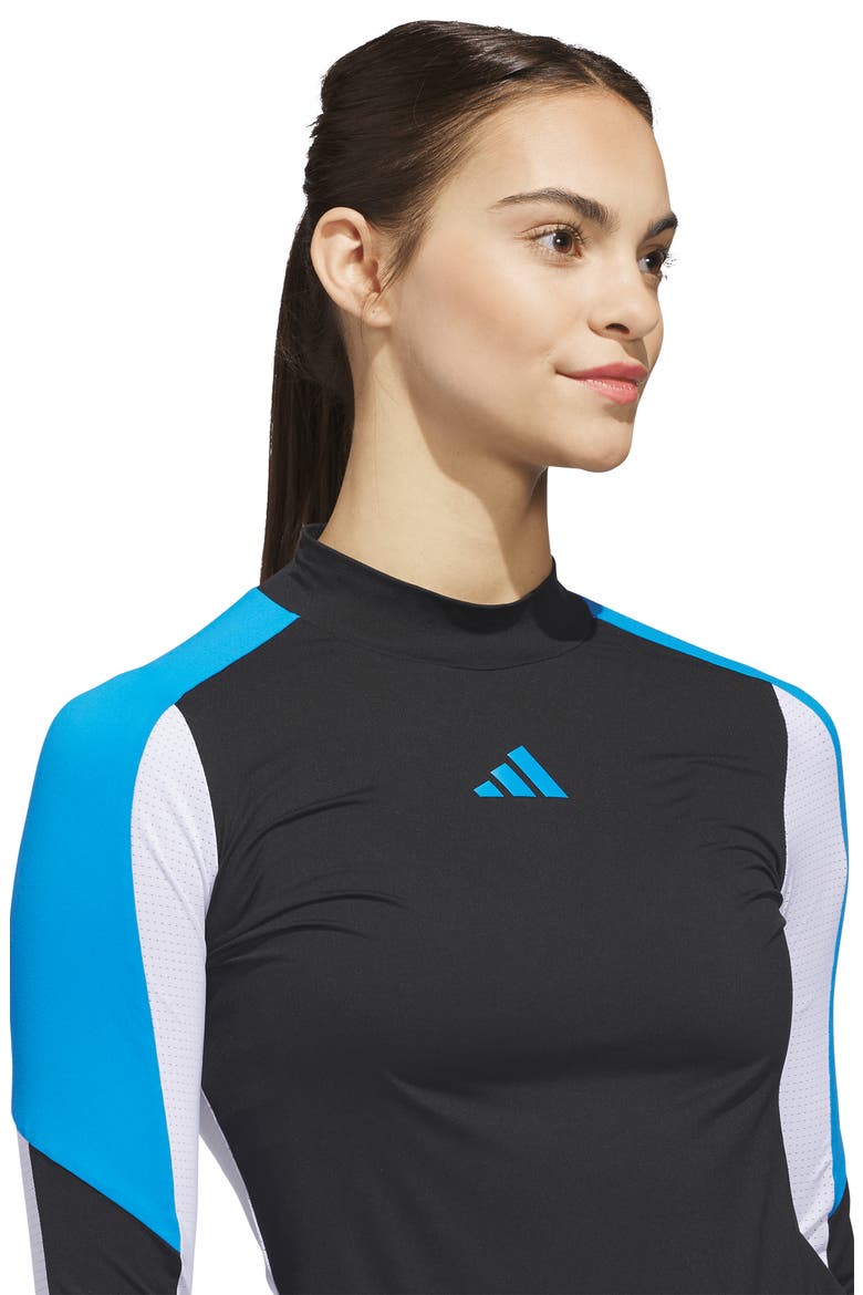 Beyond the Course Colorblock Long Sleeve Top, Alternate, color, BLACK/ WHITE/ LUCID RAY BLUE