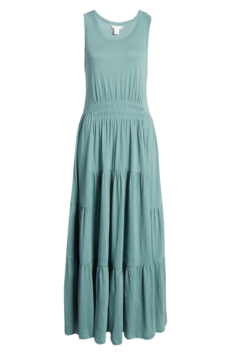 Caslon<sup>®</sup> Tiered Smocked Waist Jersey Maxi Dress, Alternate, color,