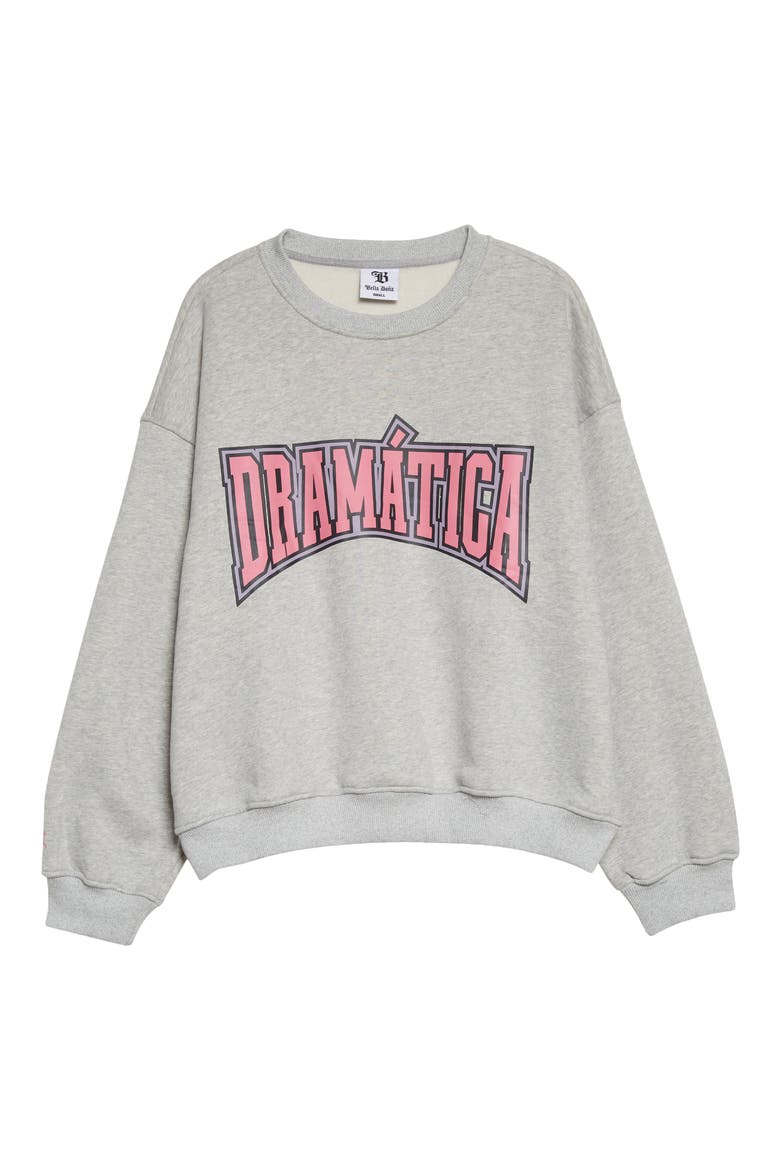 Dramatica Varsity Sweatshirt, Alternate, color, GREY