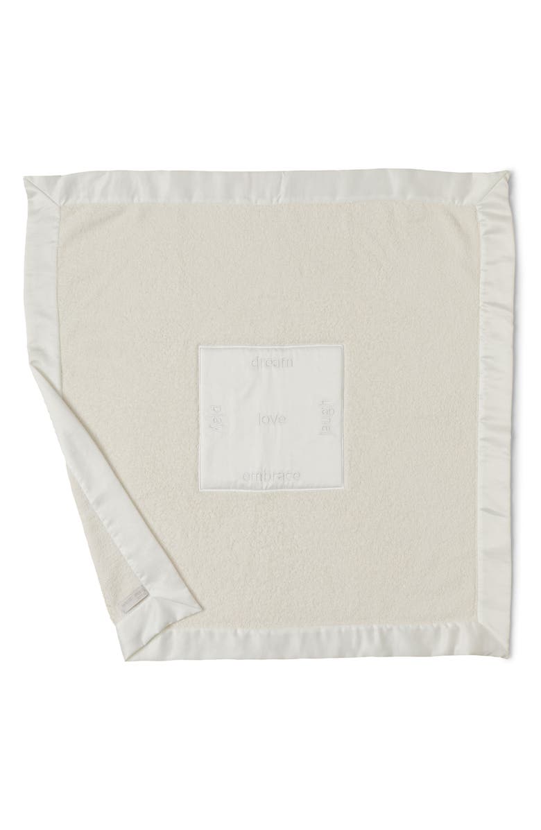 Barefoot Dreams<sup>®</sup> CozyChic<sup>®</sup> Satin Trim Receiving Blanket, Main, color,