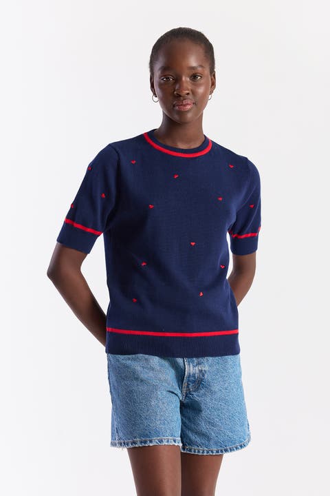 Mini Heart Embroidered Top