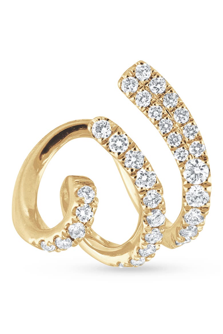Liora 18k Gold Diamond Wavy Wrap Stud Earrings, Alternate, color, 18K YELLOW GOLD