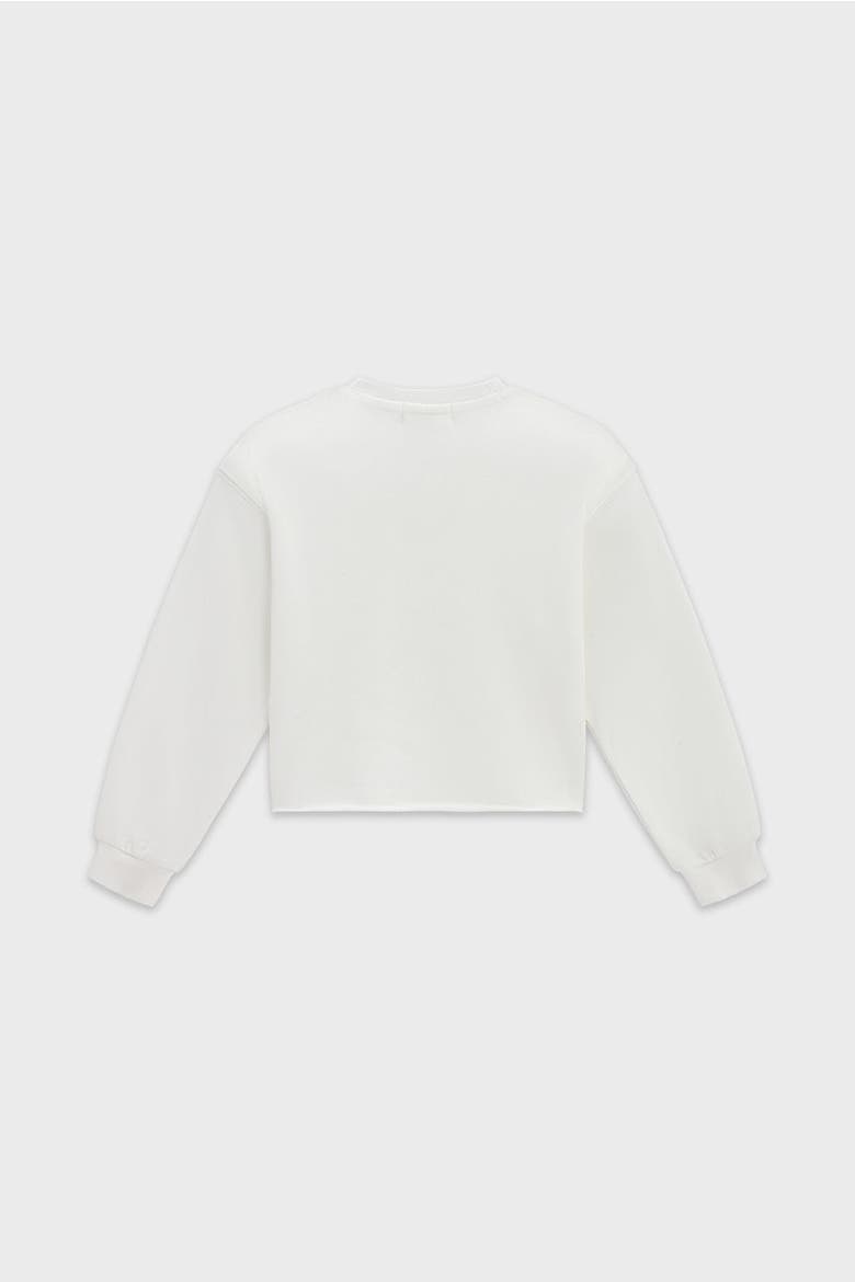 Cotton Mock Neck Cropped Sweatshirt, Alternate, color, Off White