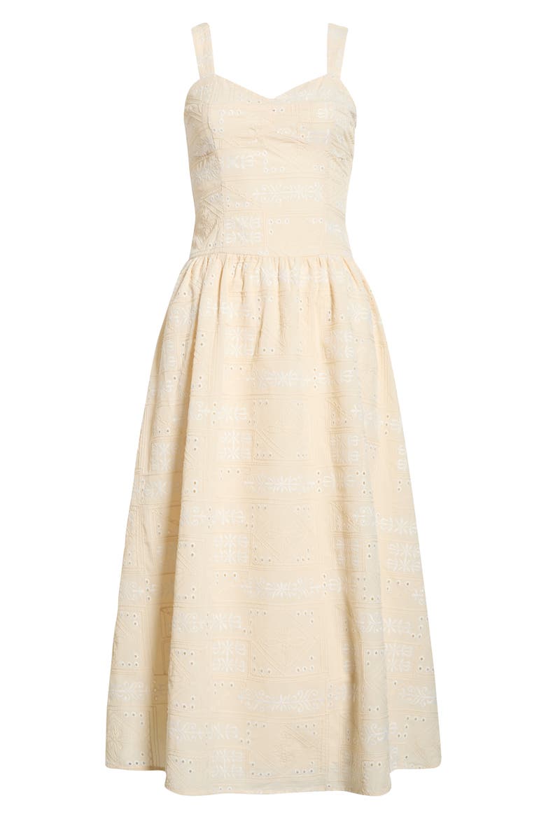 Eyelet Lace Patchwork Sundress, Alternate, color, TAUPE