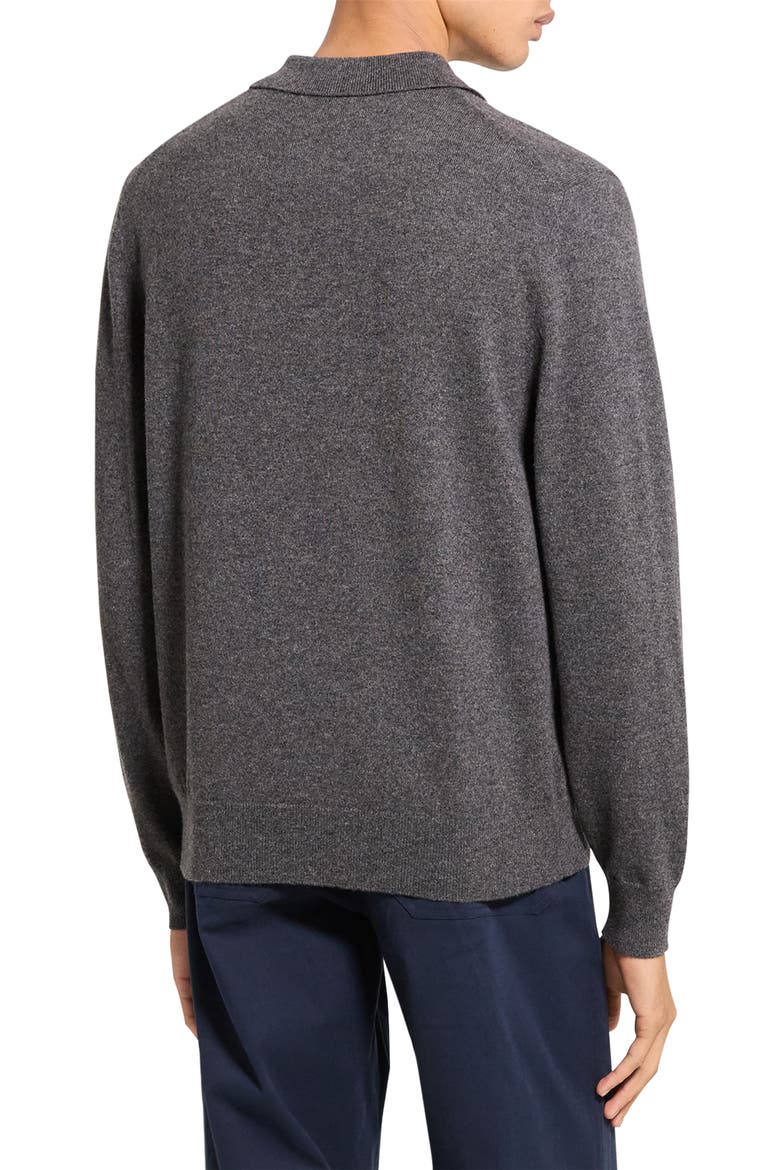 Goris Cashmere Polo Sweater, Alternate, color, CHARCOAL MELANGE