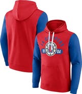 FANATICS Men's Fanatics Branded Red/Royal LA Clippers Attack Colorblock Pullover Hoodie