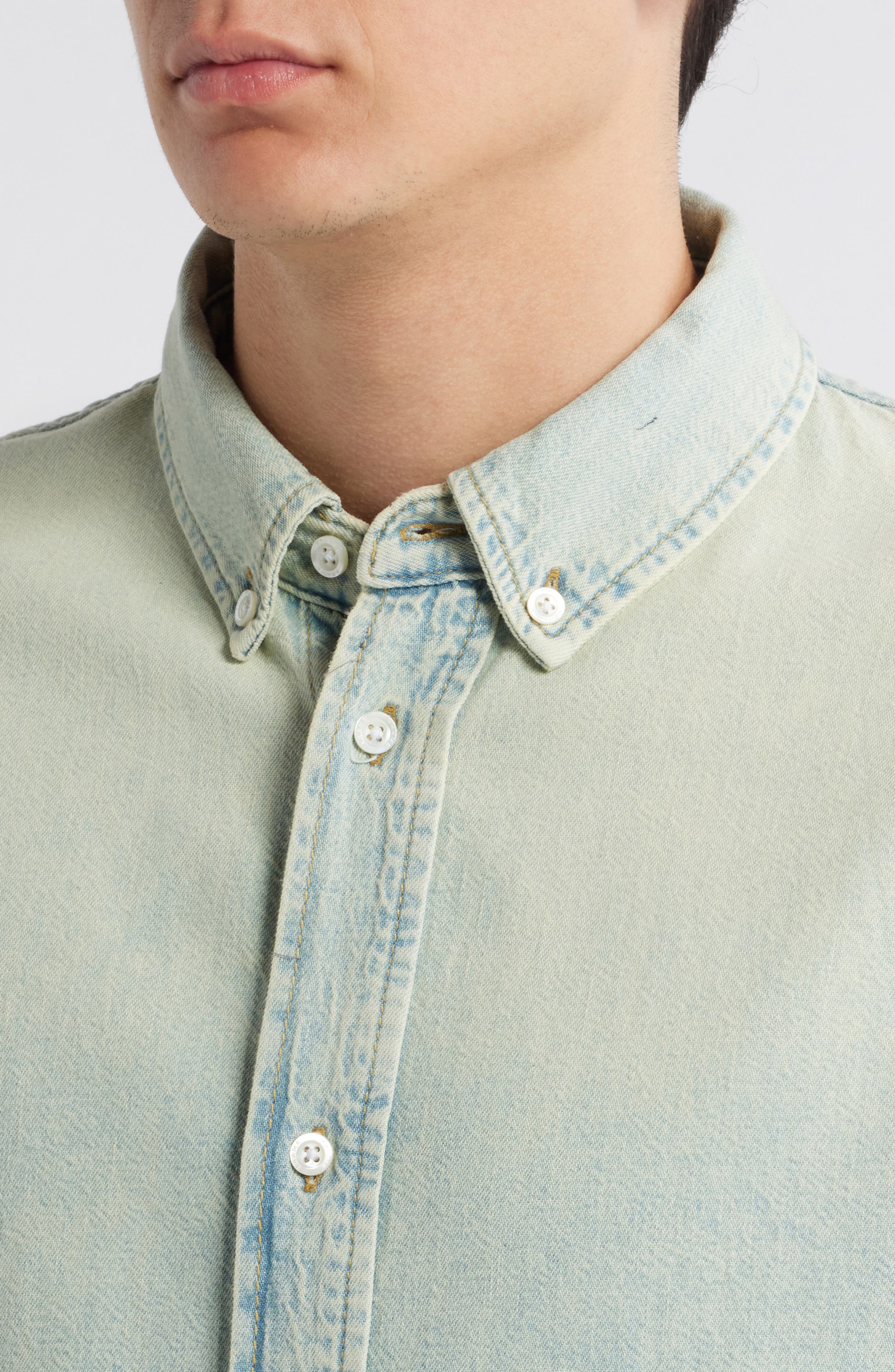 Modern Denim Button-Down Shirt - image 2