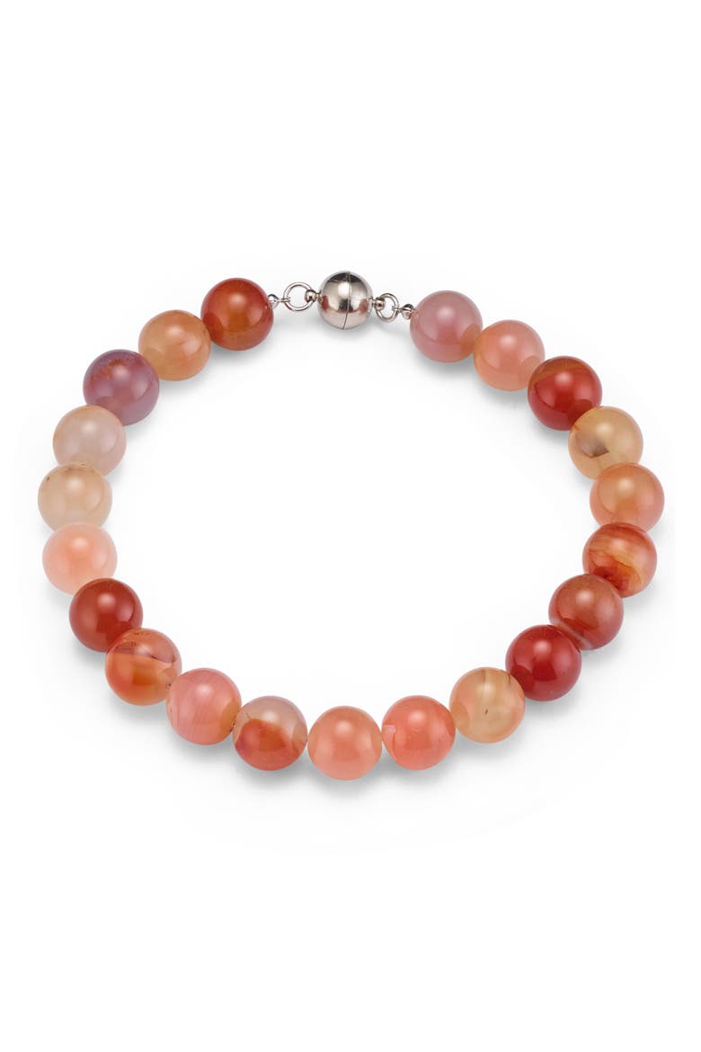 Bodie Stone Bead Necklace, Main, color, RED AGATE