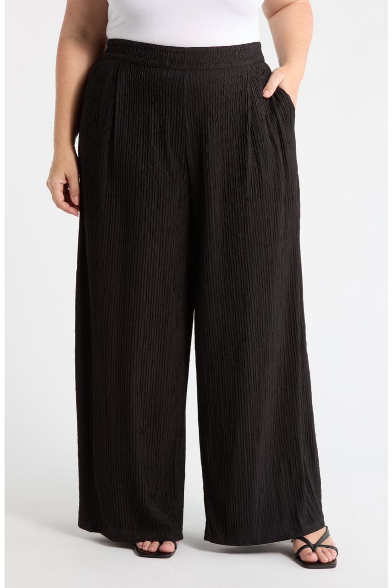 Noelia Crinkled High Waist Ankle Wide Legs, Main, color, BLACK