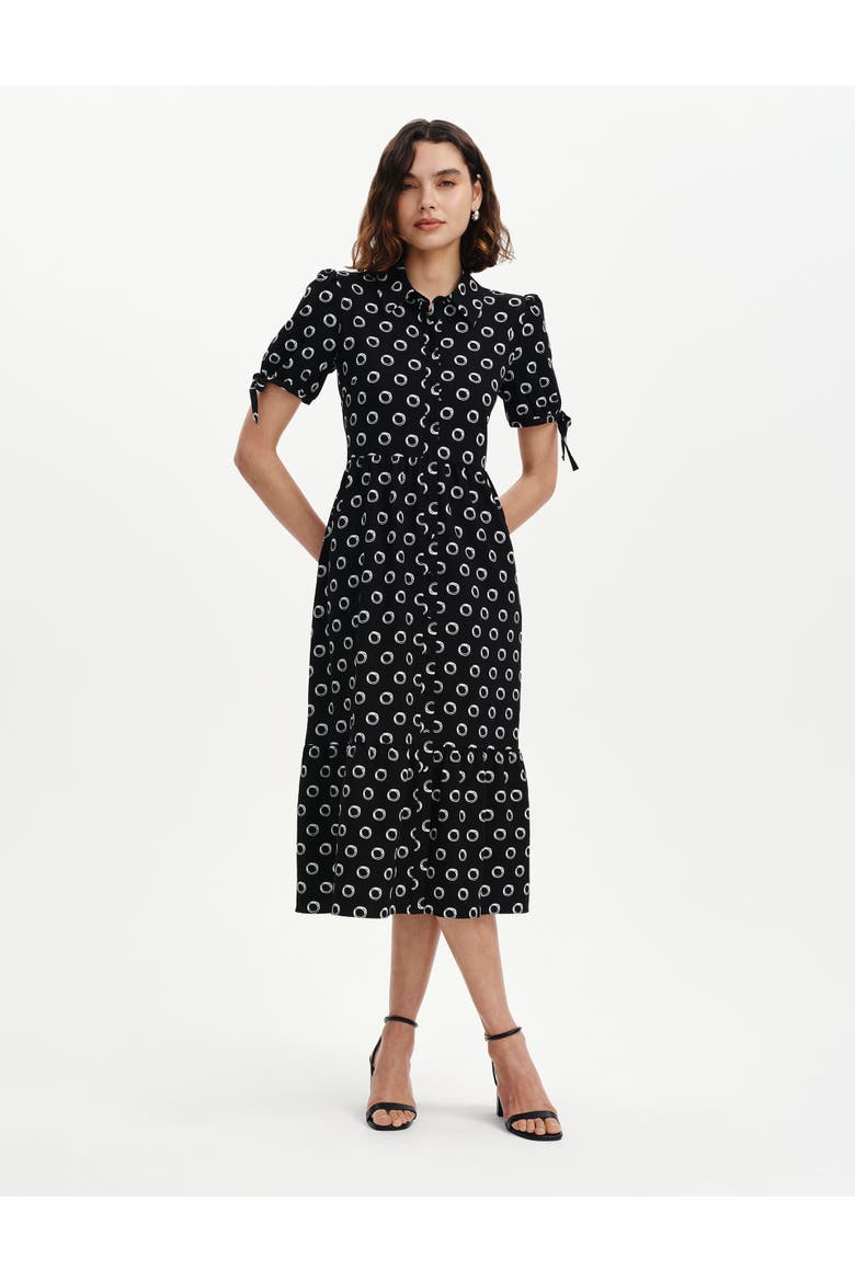 Estee Midi Shirt Dress, Alternate, color, Black Spot