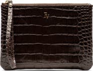 Frances Valentine Croc Embossed Leather Wristlet