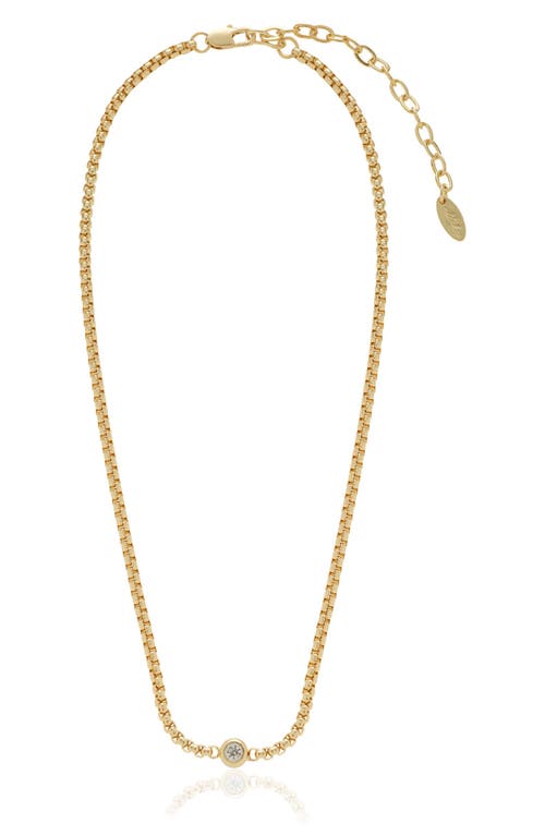 Ettika Bezel Set Crystal Chain Necklace In Gold