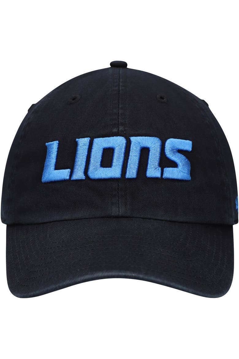 Men's '47 Black Detroit Lions Clean Up Script Adjustable Hat, Alternate, color, Black