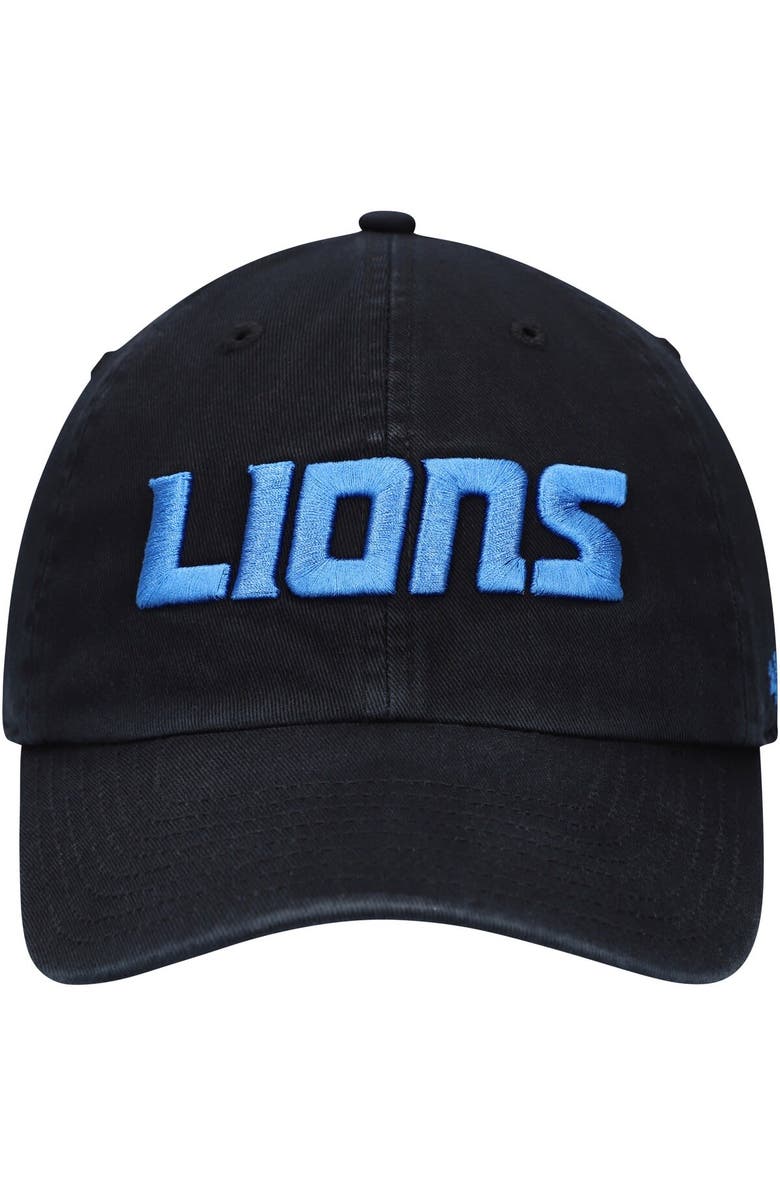'47 Men's '47 Black Detroit Lions Clean Up Script Adjustable Hat, Alternate, color, Black