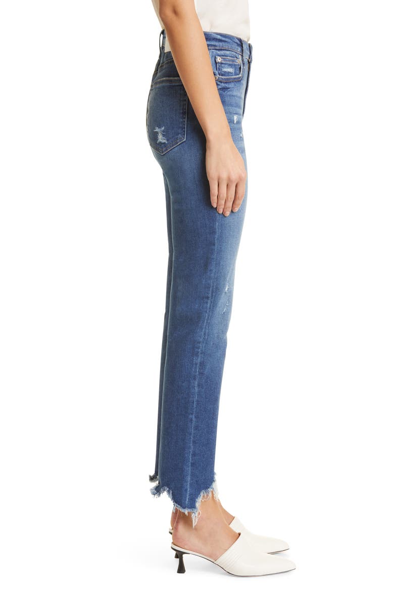 River High Waist Distressed Straight Leg Jeans, Alternate, color, DISTRESSED ATLANTIC