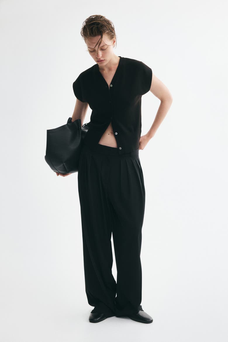 Knit Vest, Alternate, color, Black