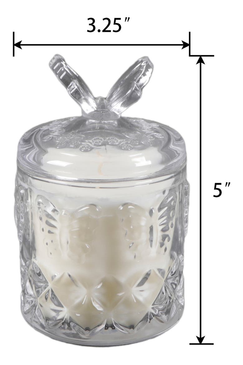 Butterfly Clear Glass Candle, Alternate, color, CLEAR