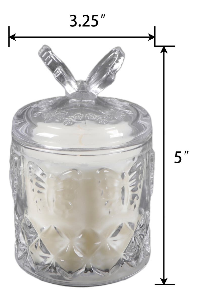 FLORA BUNDA Butterfly Clear Glass Candle, Alternate, color, Clear