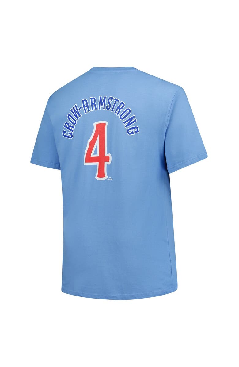 FANATICS Men's Fanatics Pete Crow-Armstrong Light Blue Chicago Cubs Big & Tall Name & Number T-Shirt, Alternate, color, Light Blue
