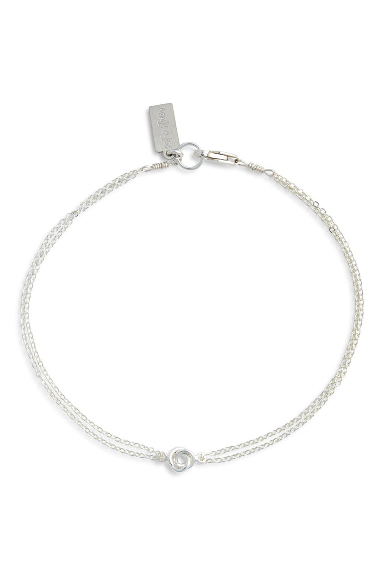 Lennan Love Knot Double Strand Bracelet, Main, color, SILVER