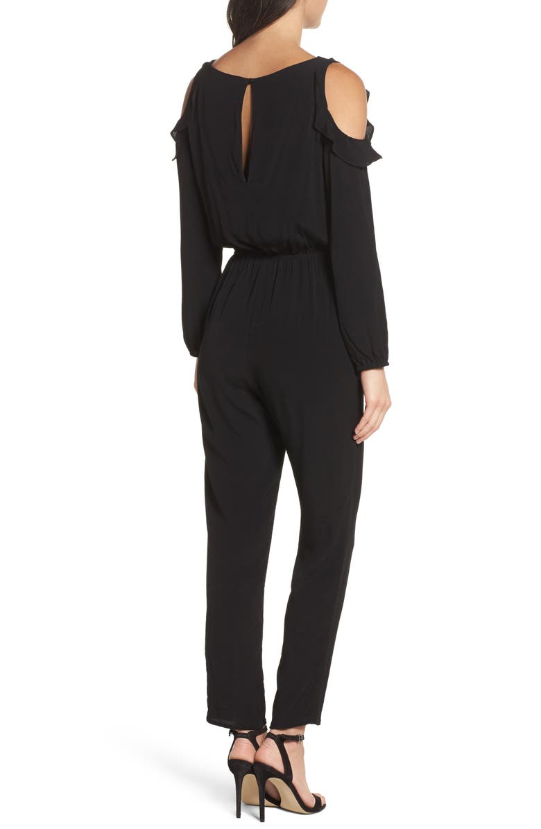 Fraiche by J Ruffle Cold Shoulder Jumpsuit, Alternate, color,