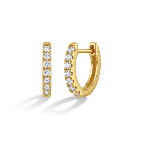Small Multi Cubic Zirconia Huggie Plated Earrings