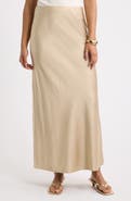 Open Edit Satin Maxi Skirt