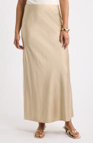 Open Edit Satin Maxi Skirt