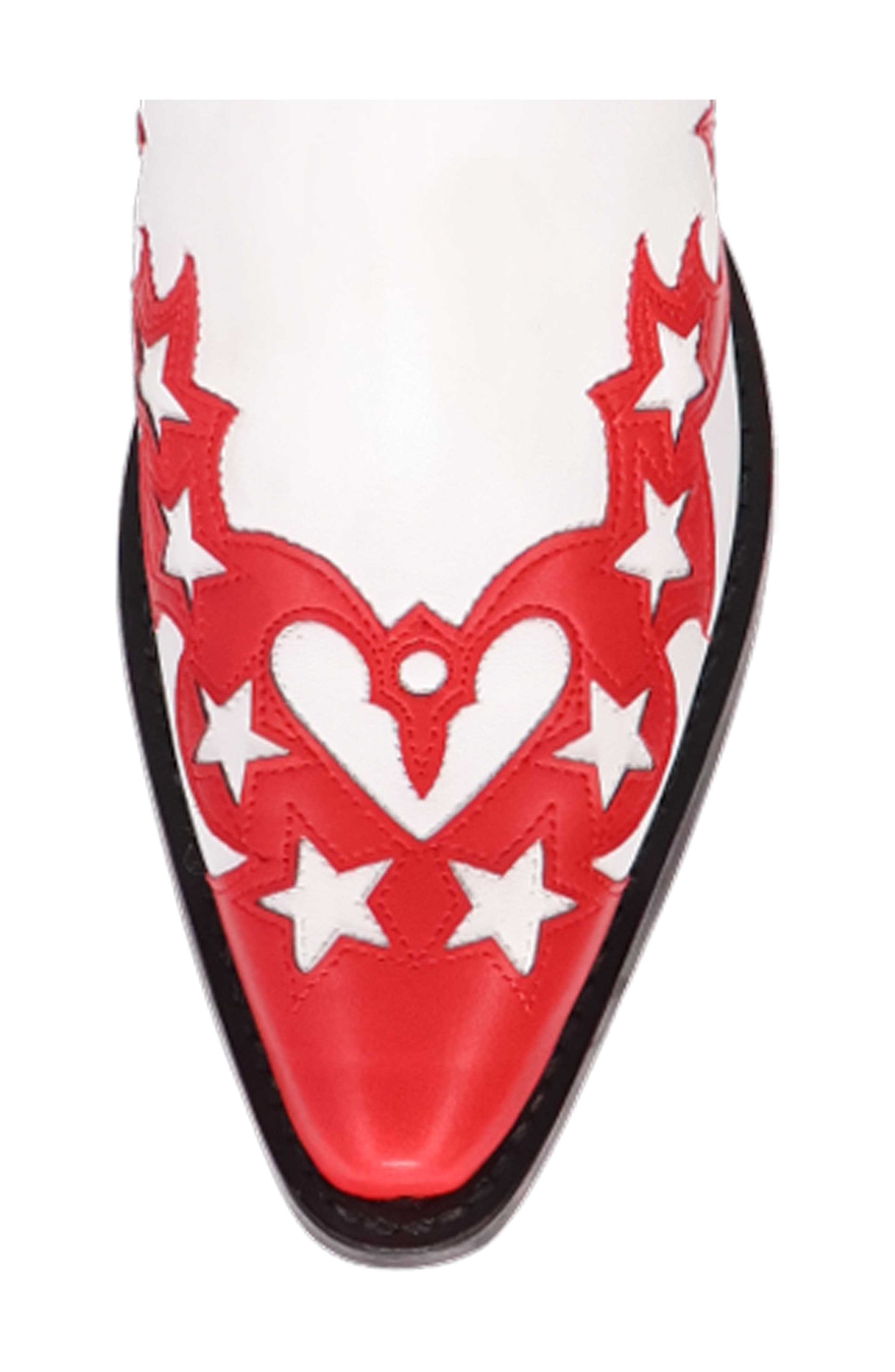 Dingo Cowgirl Western Boot, Alternate, color, White/Blue/Red