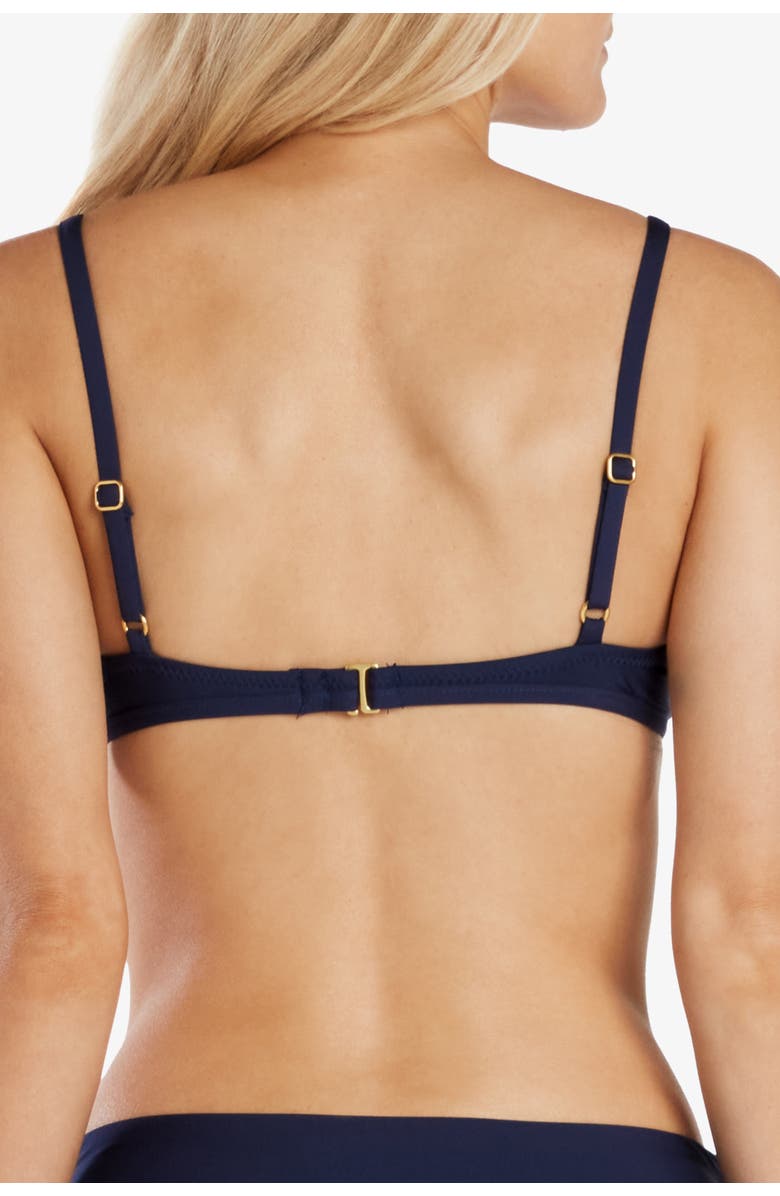 HELEN JON Shirred Crossover Bra, Alternate, color, Navy