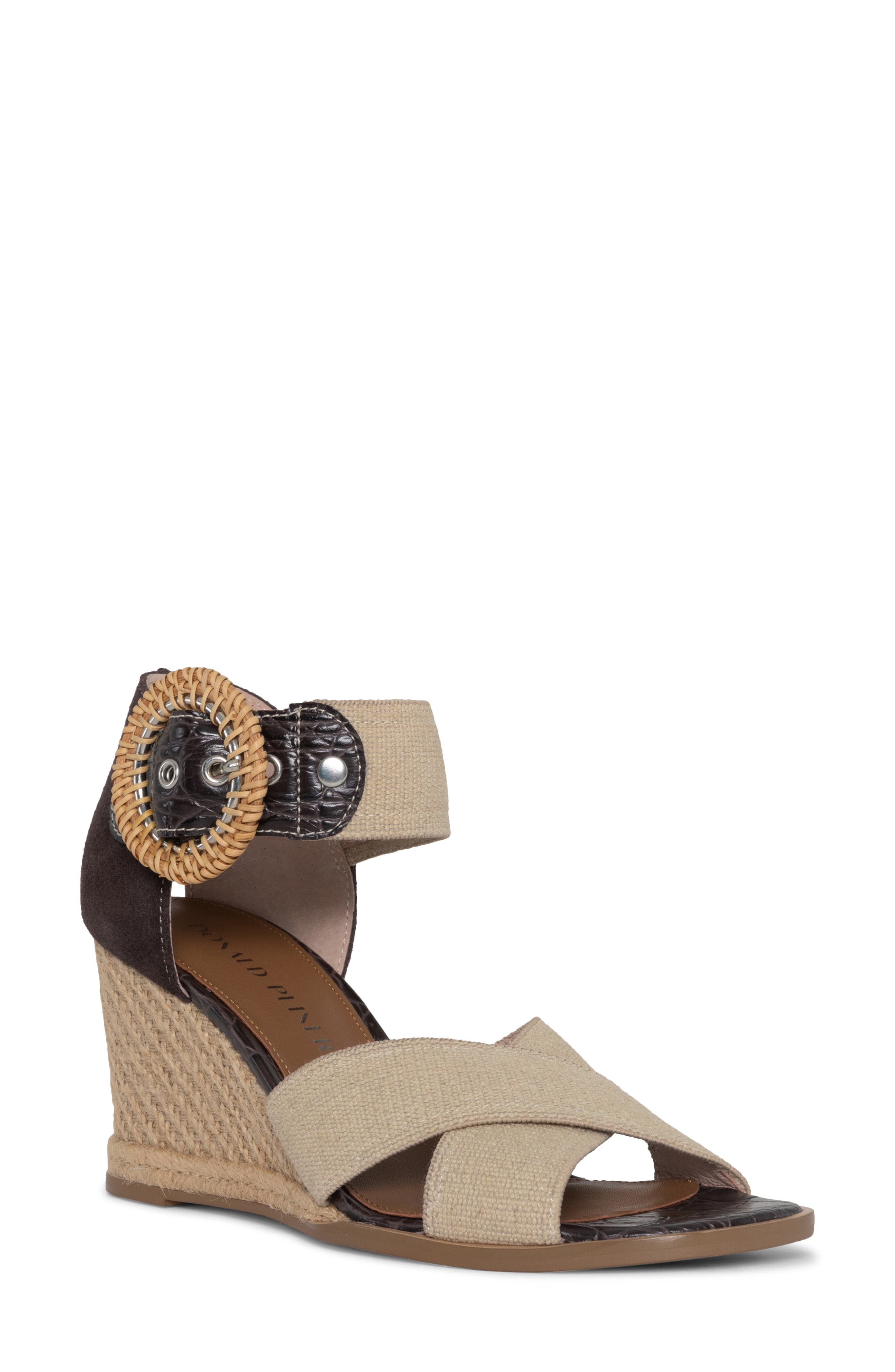 Wedge Sandal, Main, color, DARK BROWN