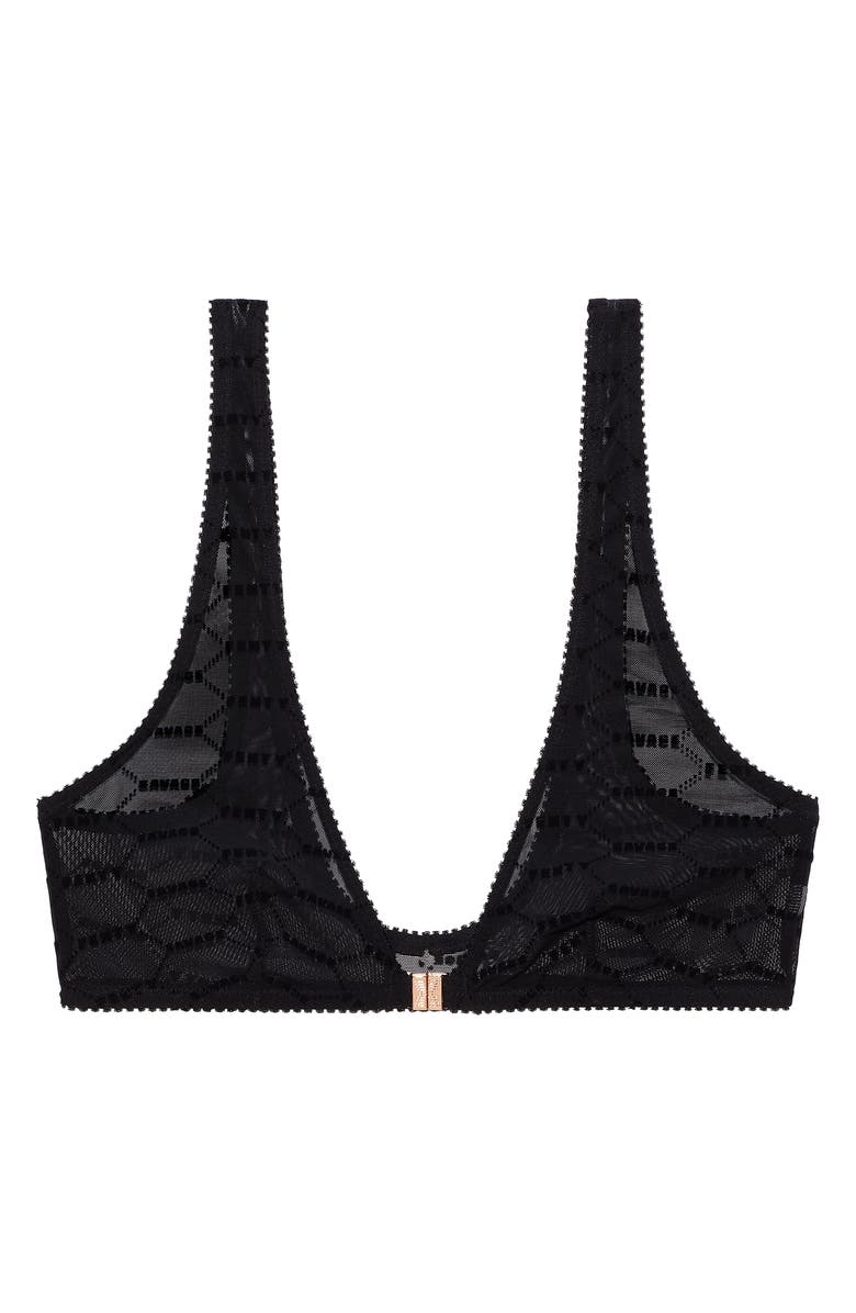 SAVAGE X FENTY Flocked Logo Bralette, Main, color, 
