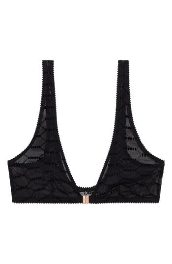 Savage X Fenty Flocked Logo Bralette In Black