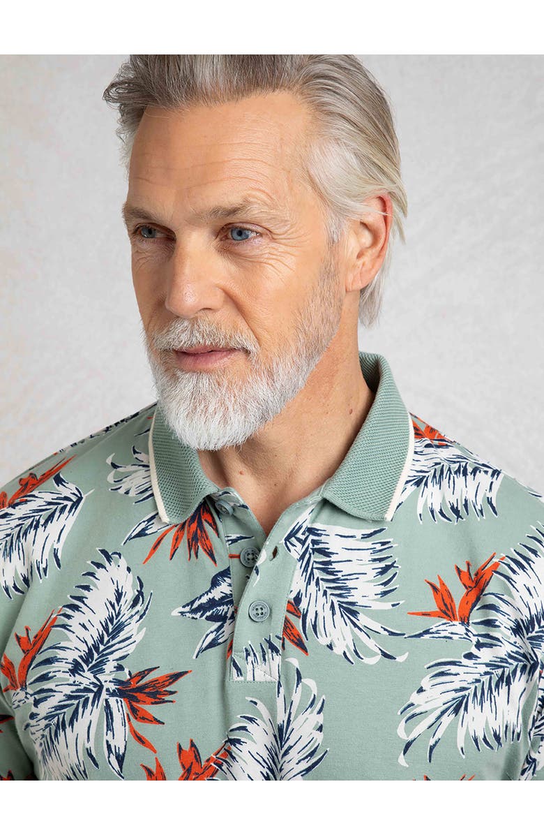 Weird Fish Sarat Printed Polo, Alternate, color, Mineral Blue