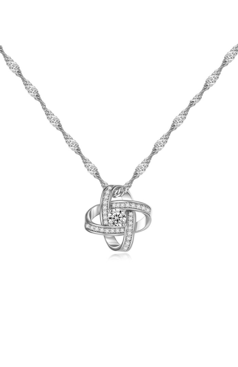 Knot Necklace With Cubic Zirconia Stones