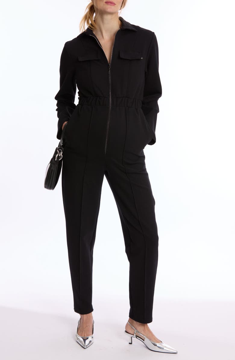 Cache Coeur Pablo Maternity and Pregnancy Jumpsuit, Alternate, color, Black