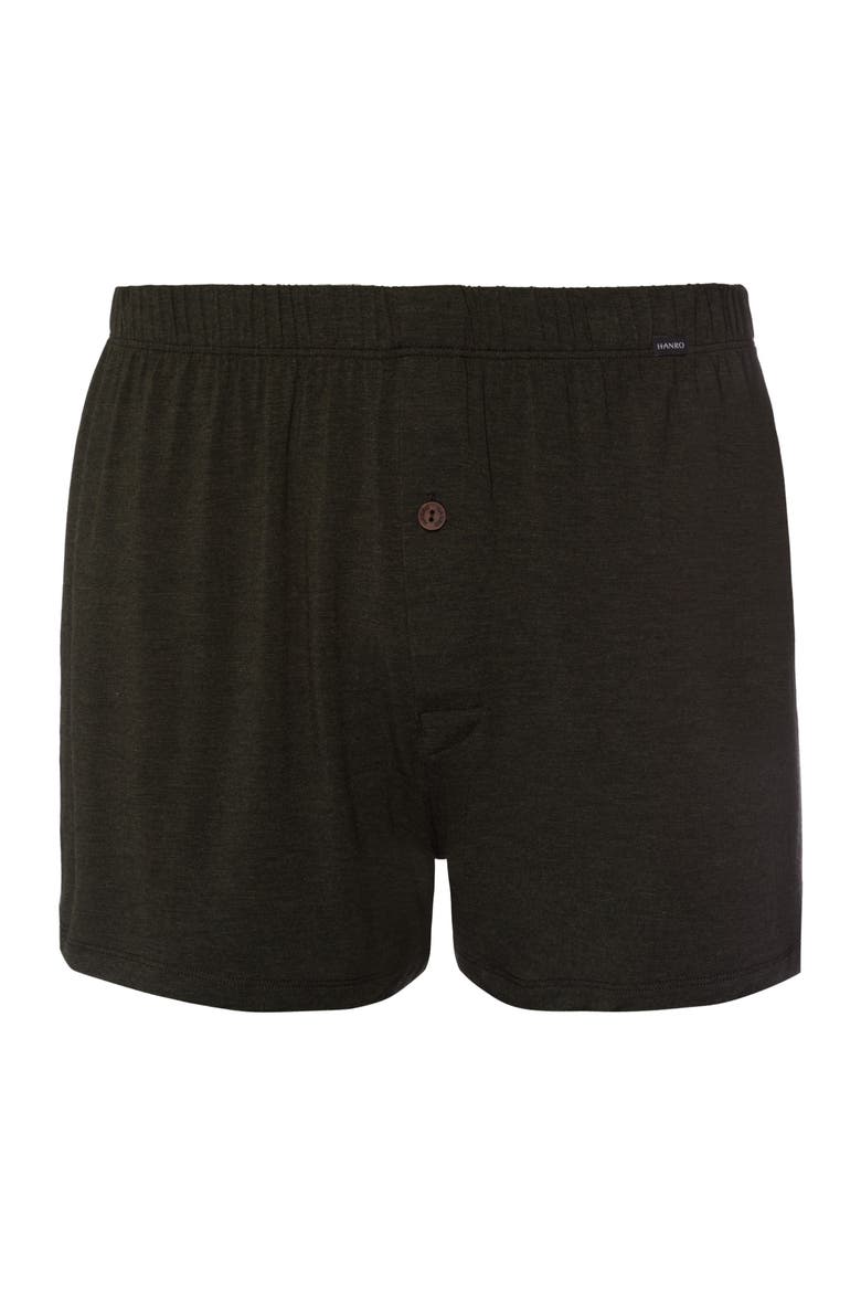 Casuals Single Jersey Boxers With Button Fly, Main, color, Earthy Ink Melange