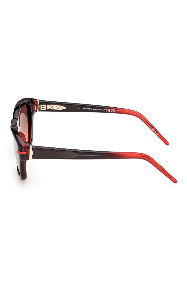53mm Gradient Butterfly Sunglasses, Alternate, color, BLACK/ RED GOLD METAL