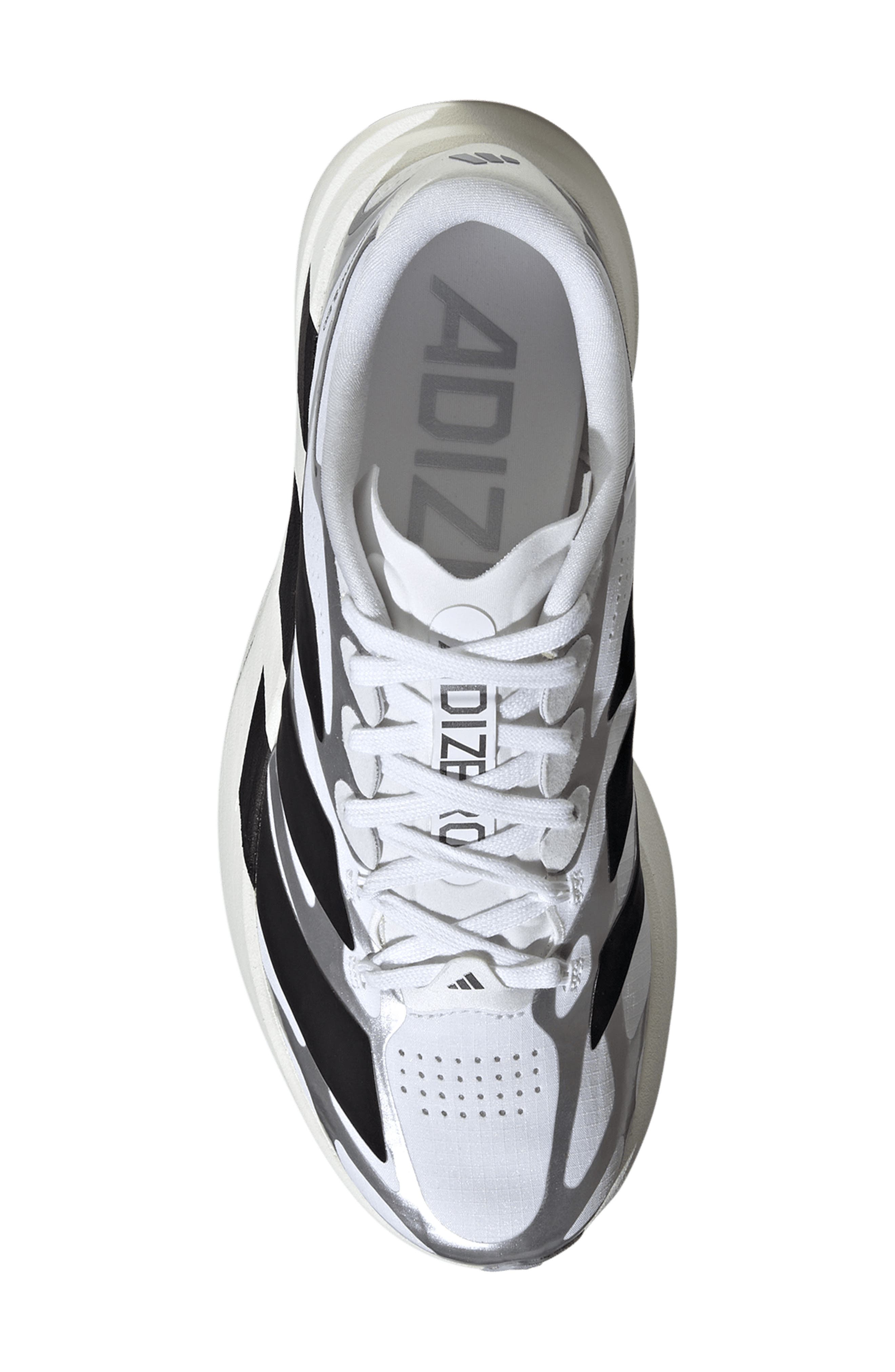 adidas Adizero Evo SL EXO Running Shoe, Alternate, color, White/ Black/ Iron Met